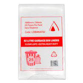 82 Litre Garbage Bin Liners - Clear (200 Pieces)